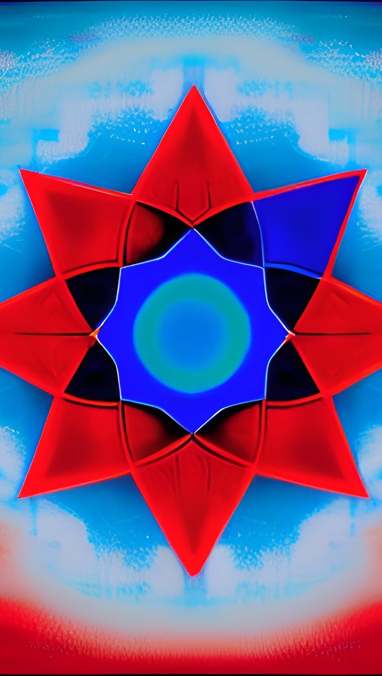a red and blue starfish kite 