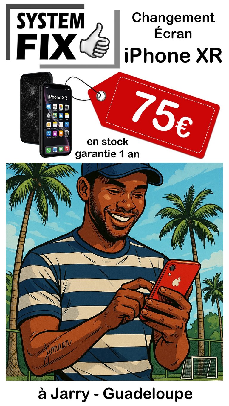 Changement écran iPhone XR en Guadeloupe à Jarry