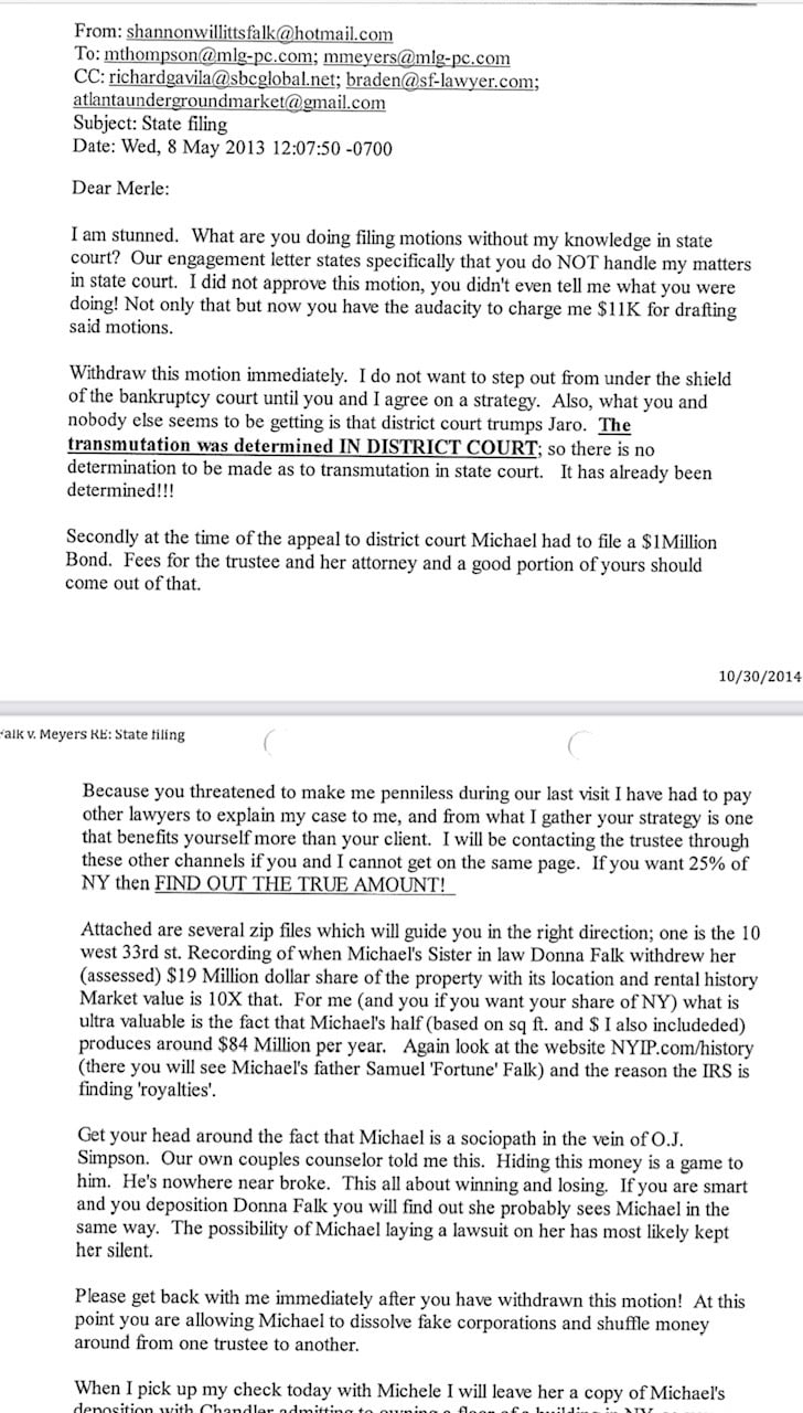 Shannon Falk's firing Merle Meyers May 2013