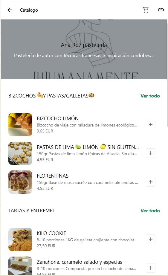 Catálogo Whatsapp Ana Ruz Pastelería