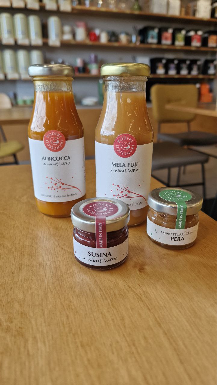 Succhi di frutta e marmellate solo frutta no zucchero Podere Francesco