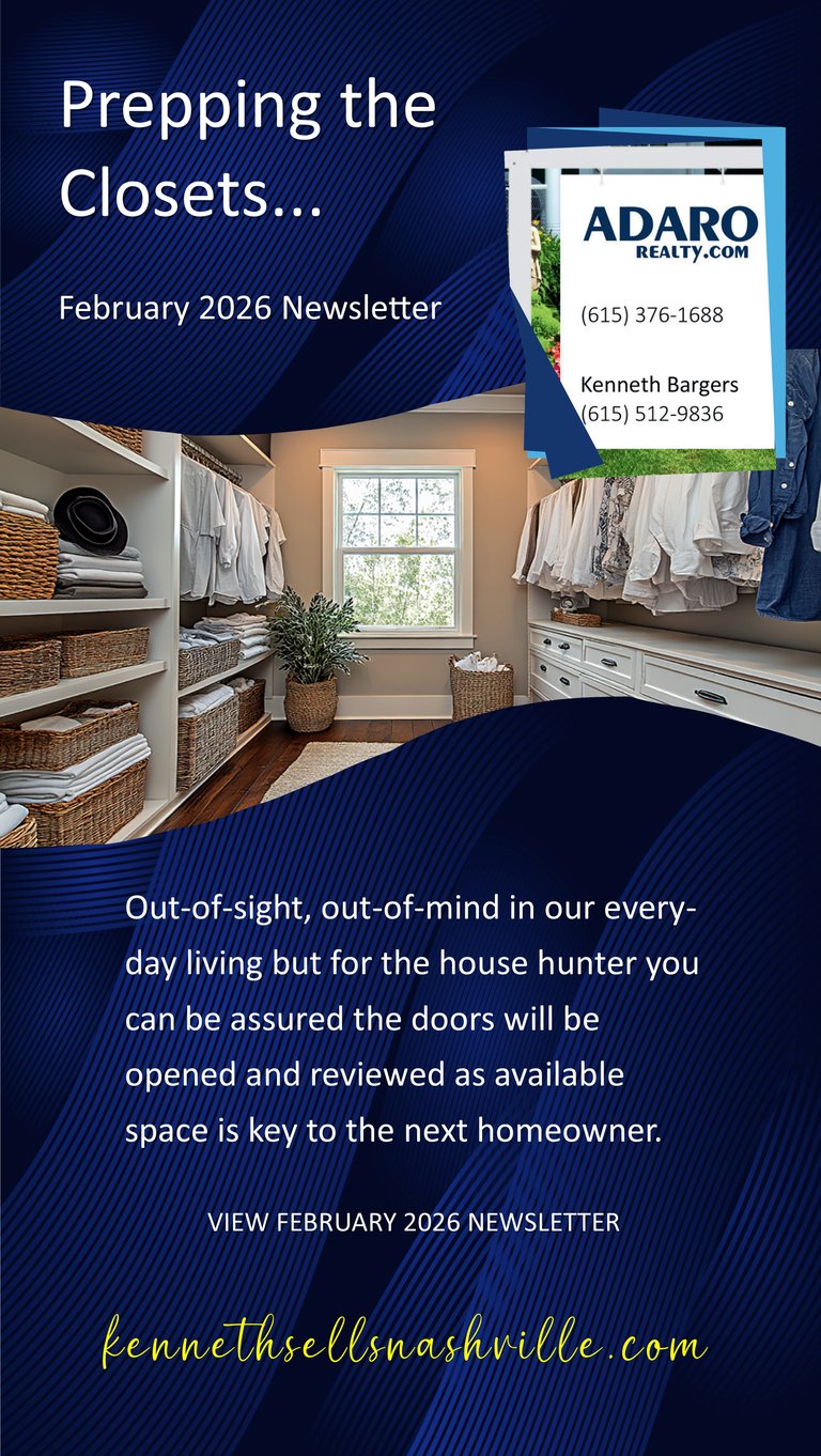 Prepping the Closets, February 2026 Newsletter, Kenneth Bargers
