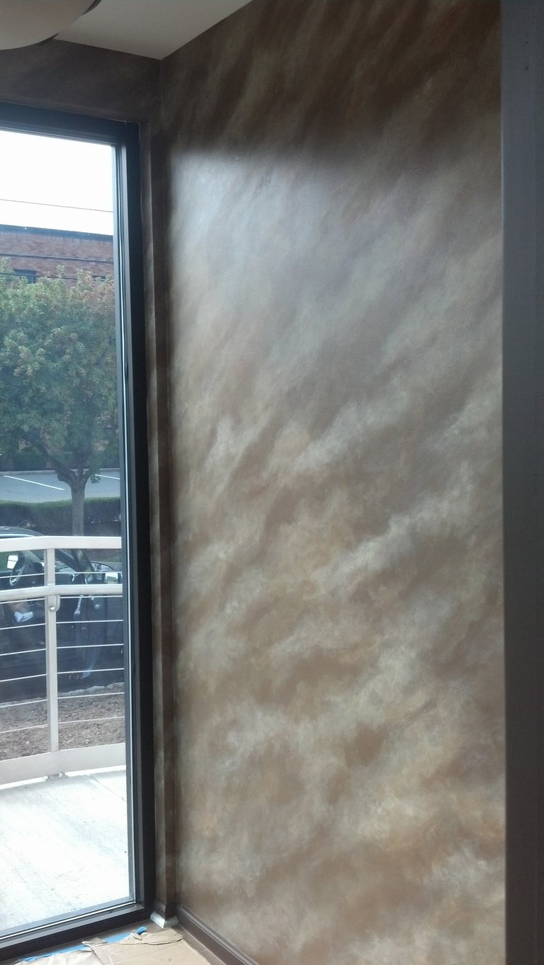 fantasy marble custom wall finish by Marcine for a dental office in Parsippany, NJ
