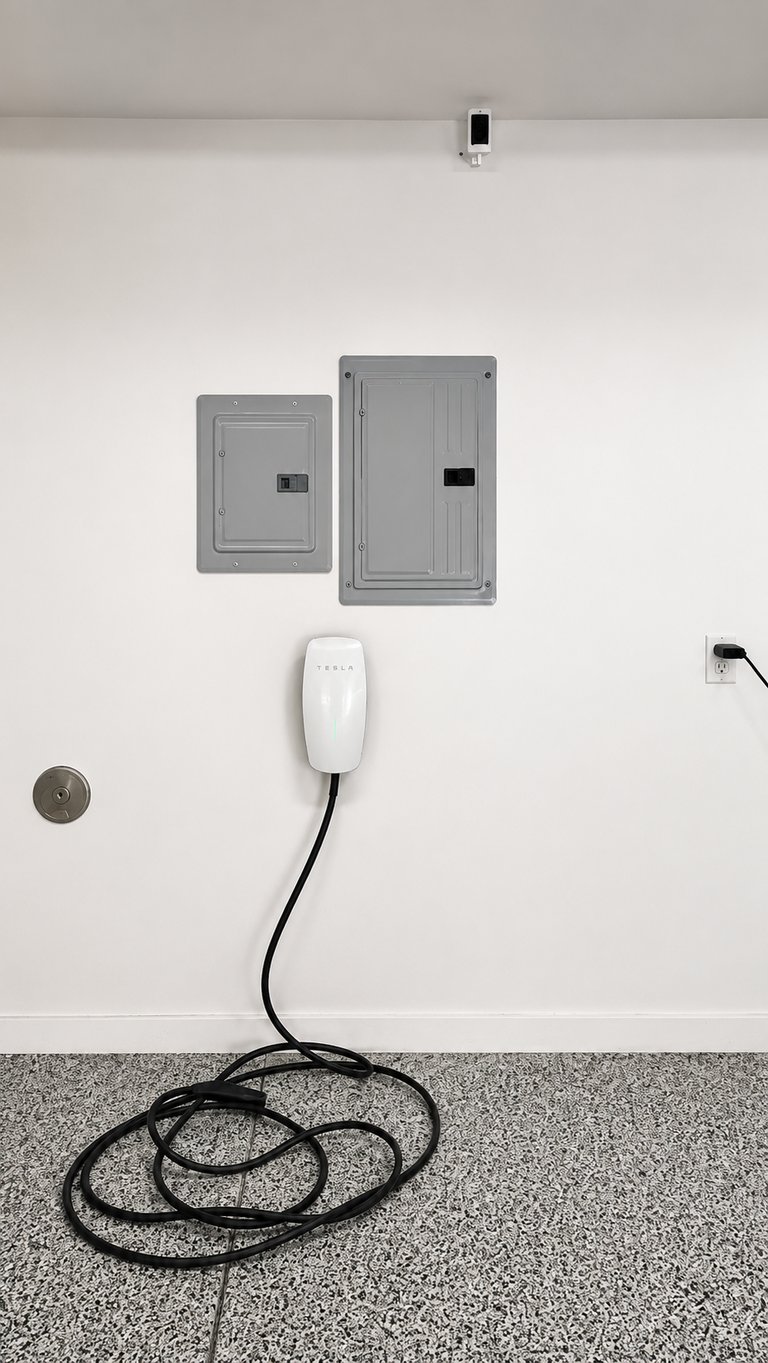 Garage subpanel with Tesla Wall Connector
