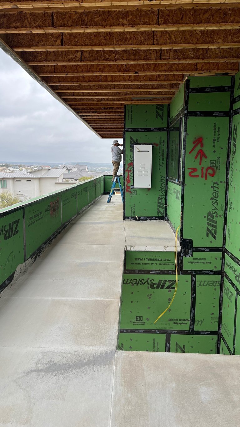 Upper deck with poured concrete and waterproofed.