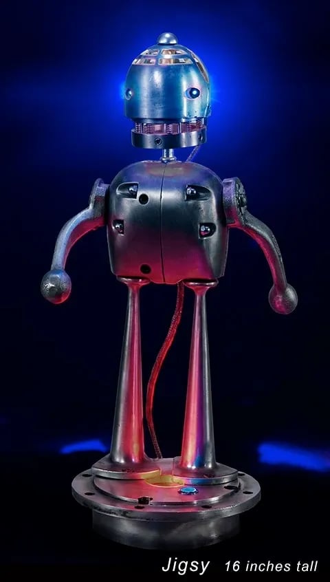 Found object robot named Jigsy by Santa Barbara sculptor Tal Avitzur.