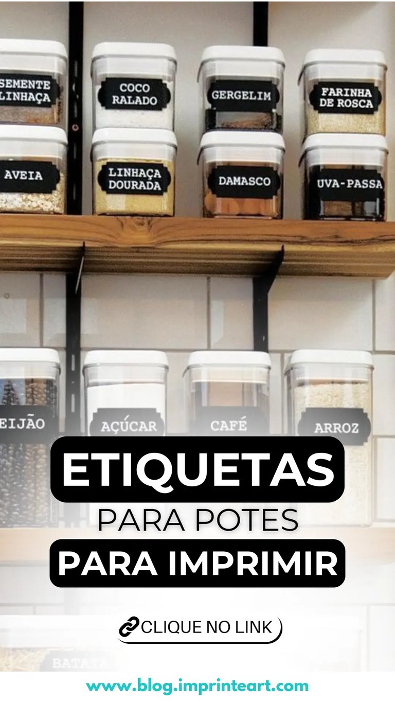 Etiquetas organizadoras para potes de mantimentos grátis para imprimir Baixe agora