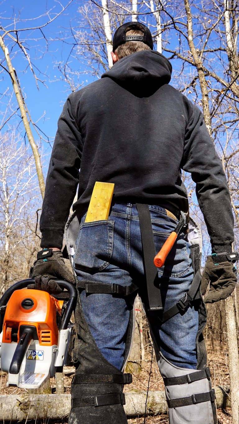 man with chainsaw