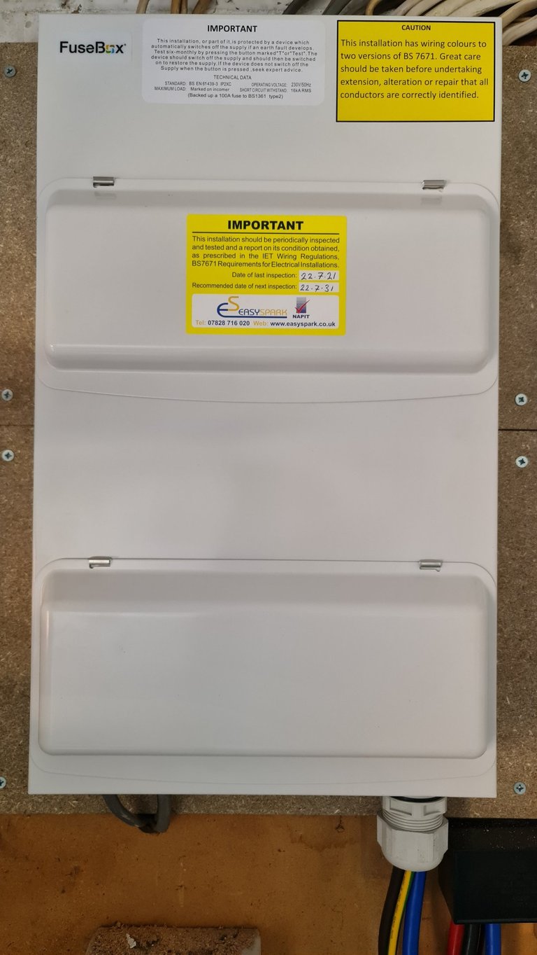 Completed consumer unit upgrade replacing three old fuse boxes in Bromley
