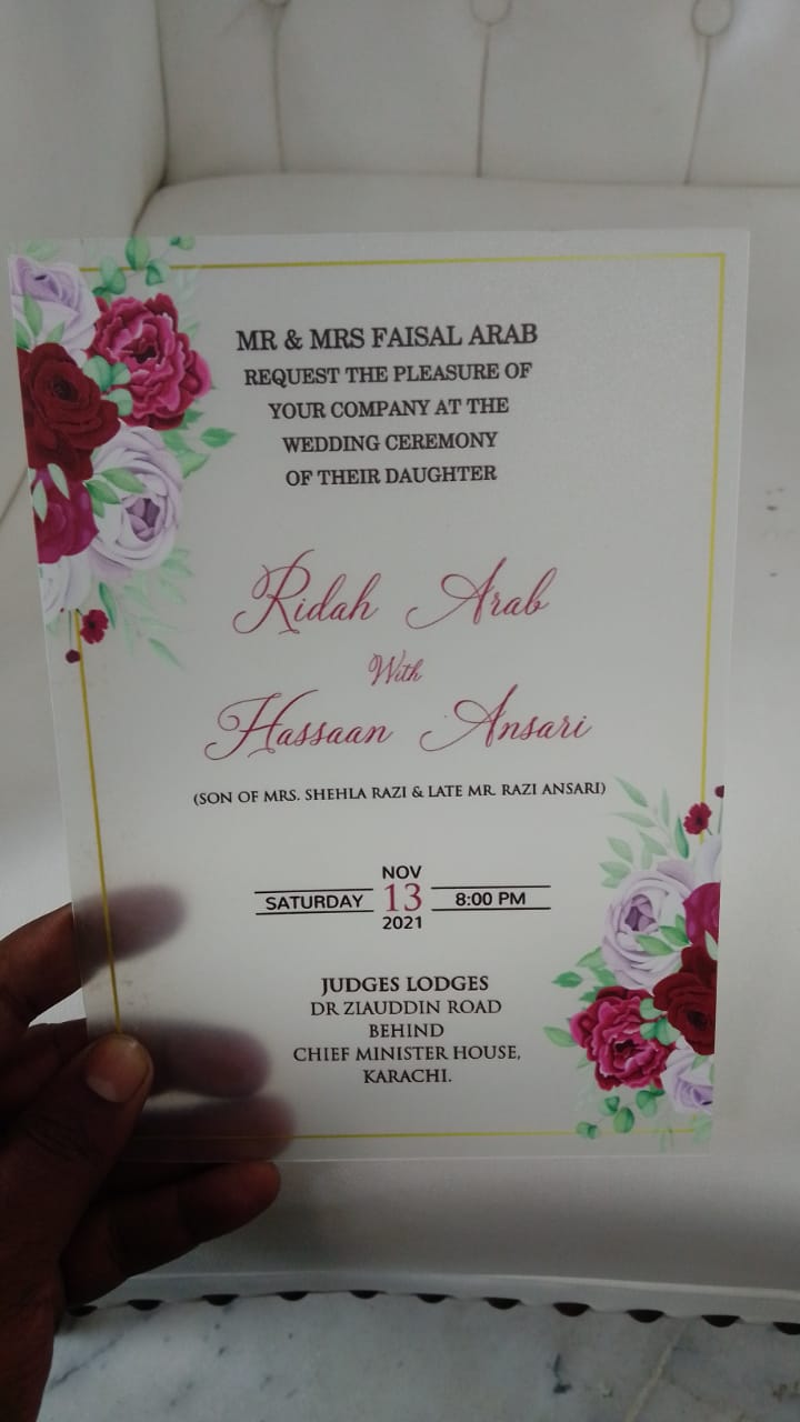 UV printing on wedding invitation