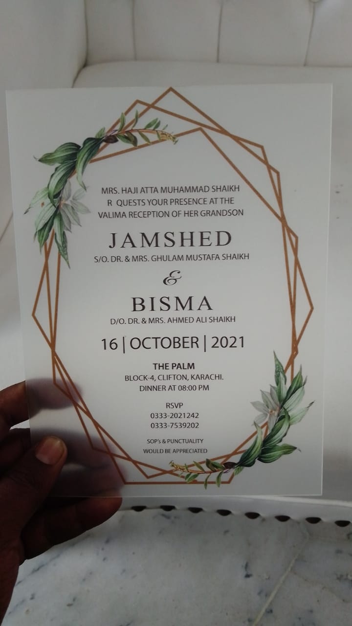 UV printing on wedding invitation