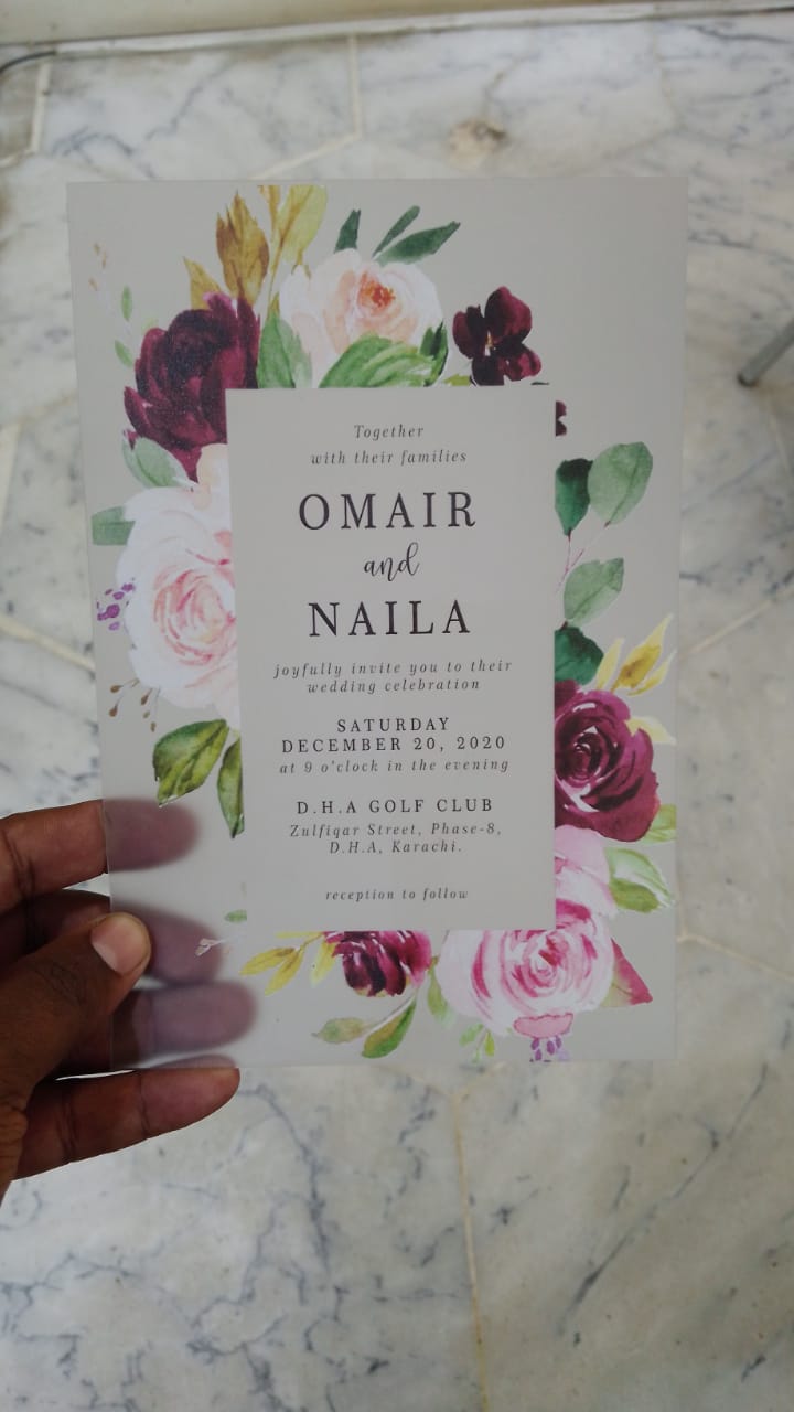 UV printing on wedding invitation