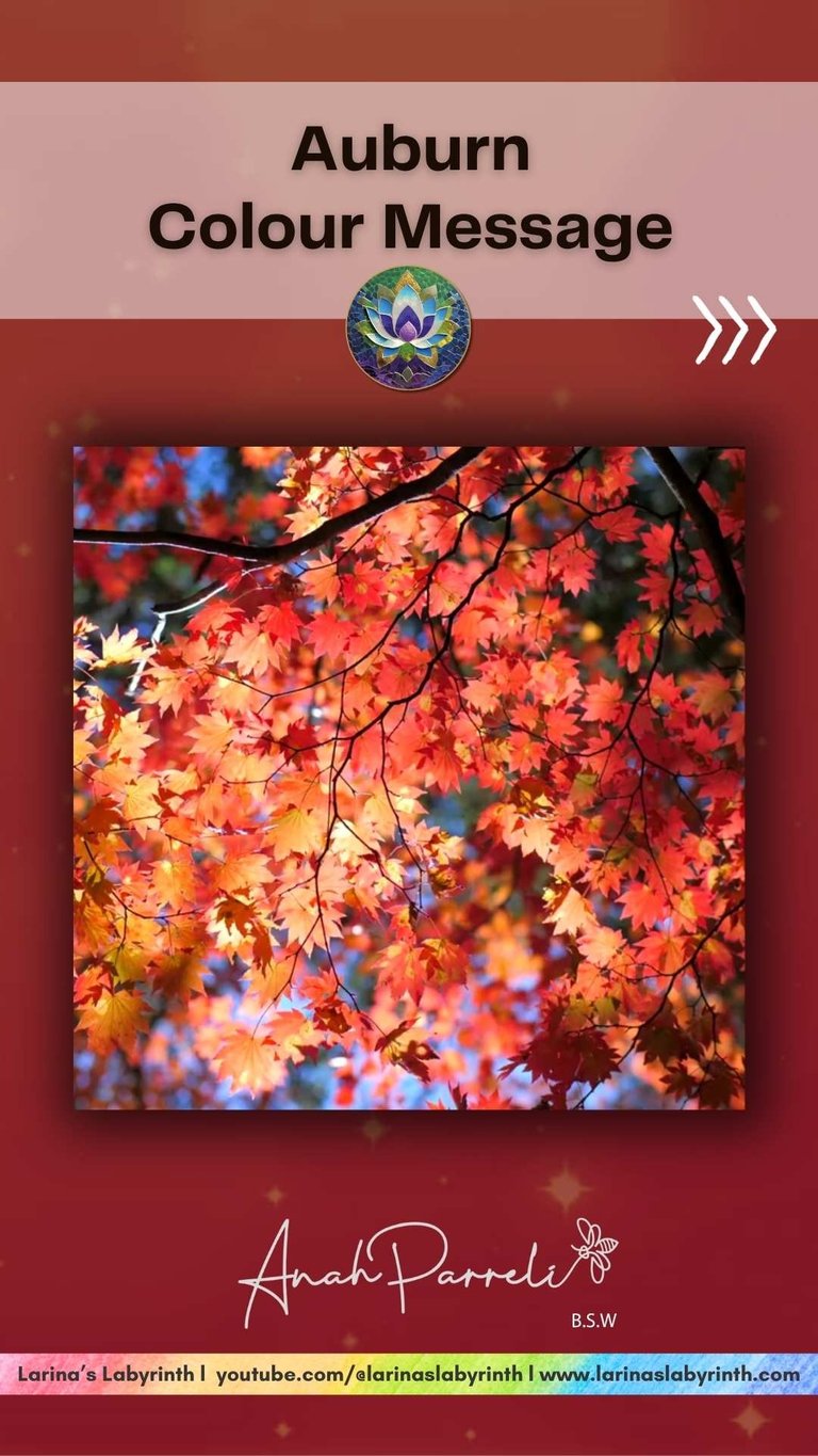 Colour message: Power of Auburn Reddish Brown. Colour Healing, Color Healing