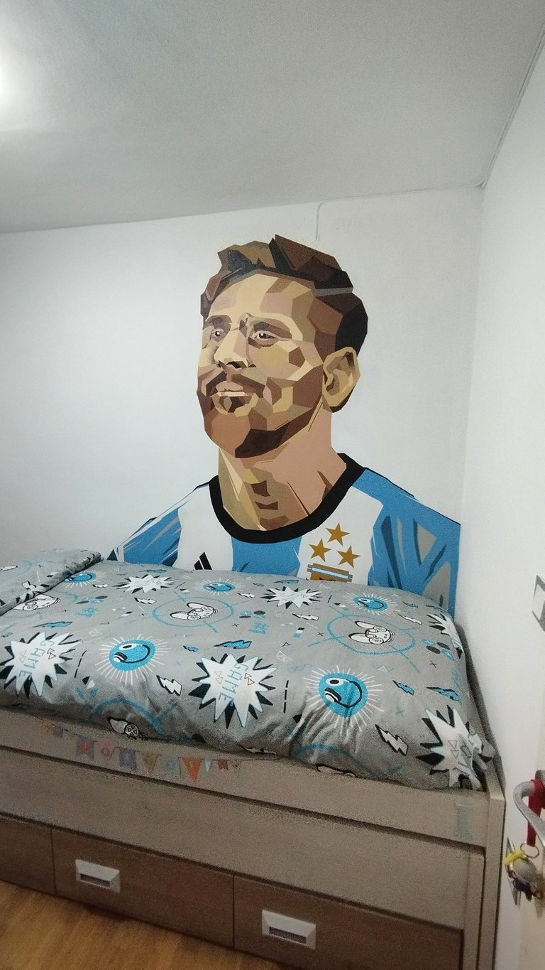 graffiti leo messi pintura decorativa habitación spray arte urbano
