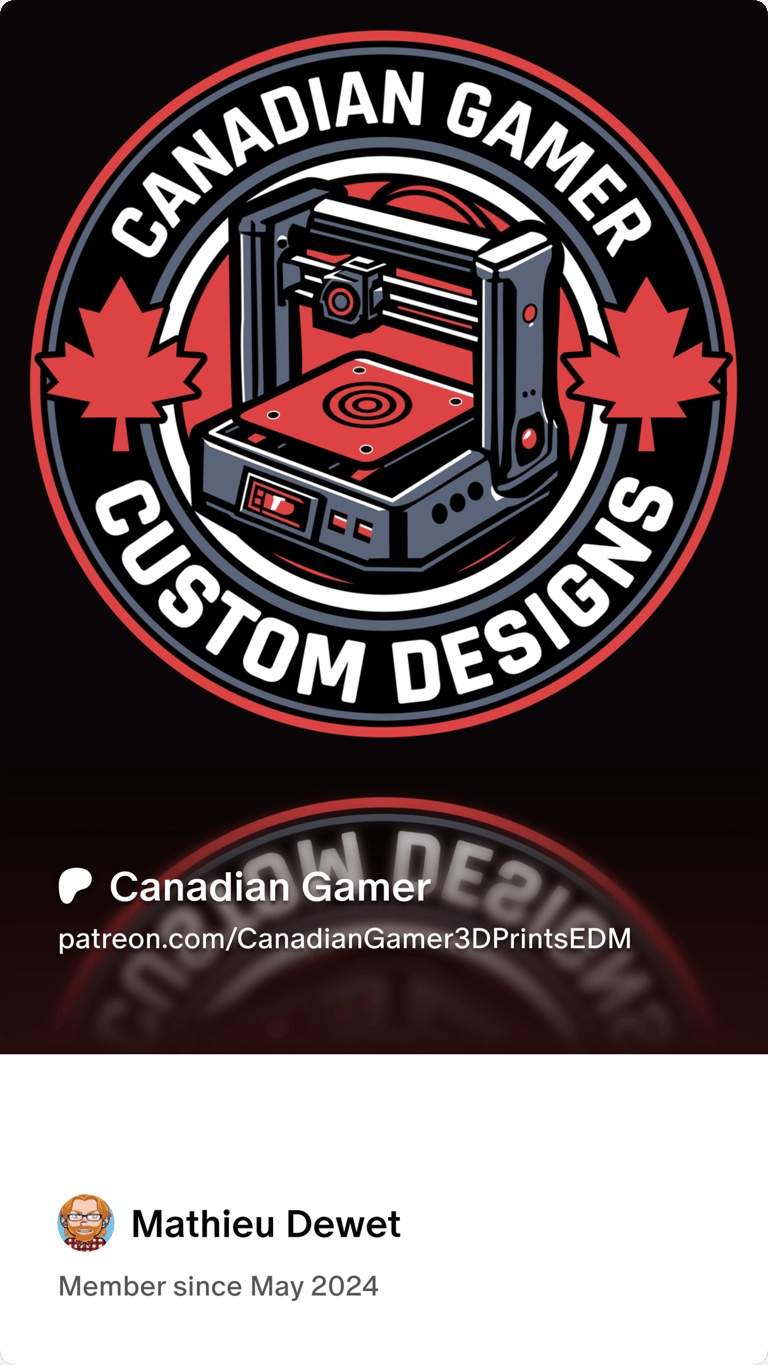 Licence du créateur de modele 3D Canadian Gamer