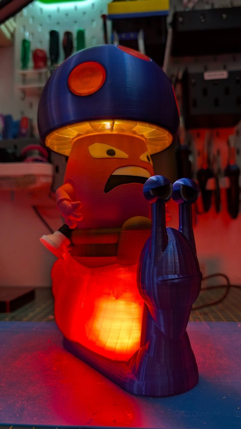 A prototype Shrooman snail rider LED light.