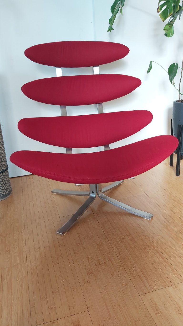 Vintage Poul Volther Corona chair reupholstered in wool — Toronto upholstery studio