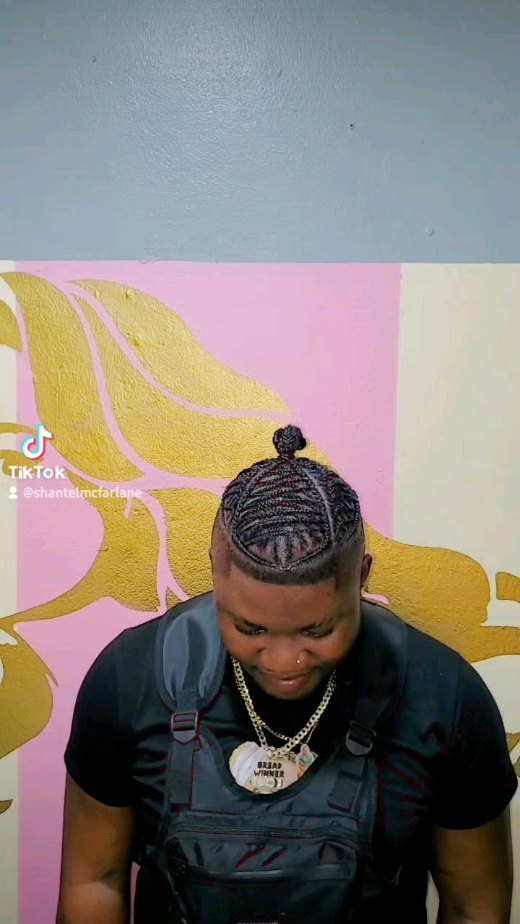 men-cornrow-pattern-fade-bun-montego-bay