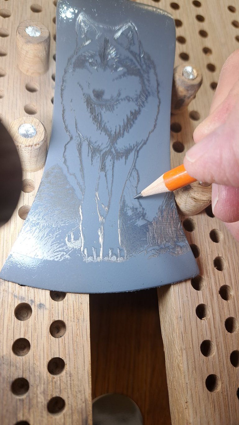 Artistic engraved Ax
