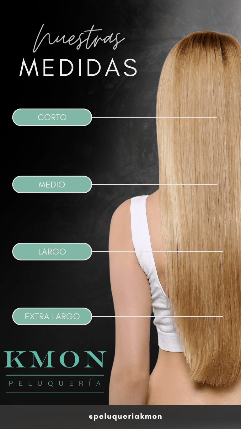 cabello extra largo con medidas