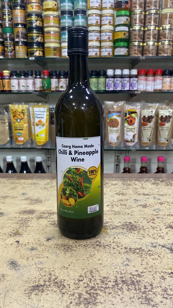 Refreshing Homemade chilli Wine from Coorg - Best fruit wines available at Green Coorg Spices,