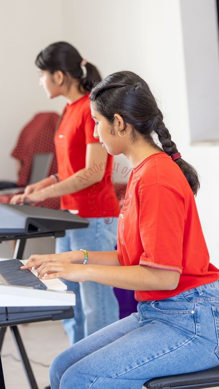 Students performing at the home for the aged.