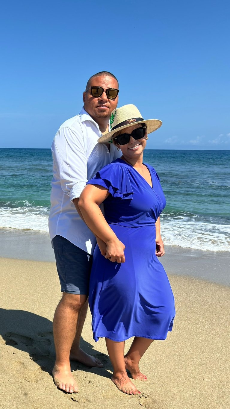 My wife and i on the beach in the Dominican Republic