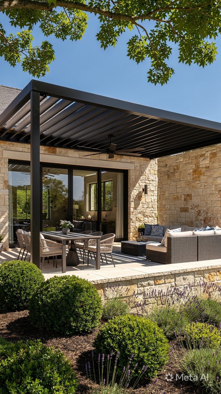 motorized louvered pergola