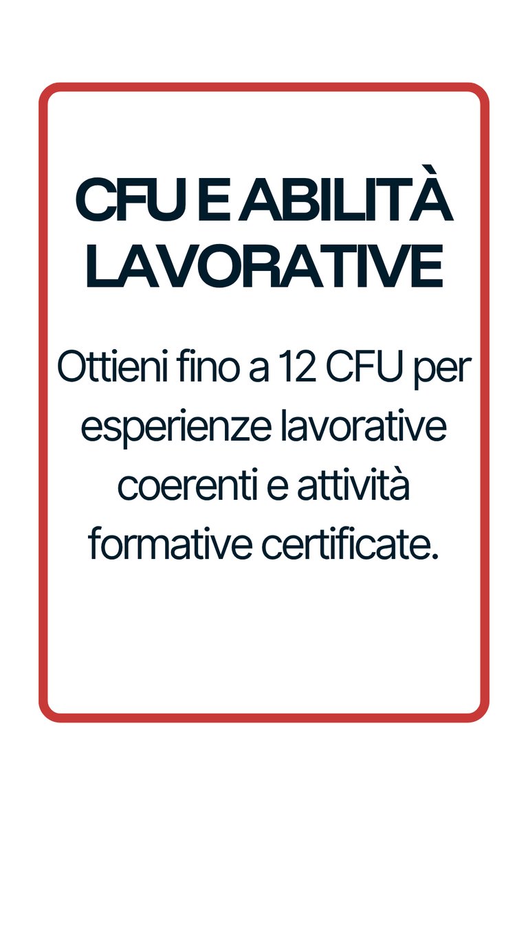 Card CFU e Esperienza lavorativa Polo Didattico ID&M