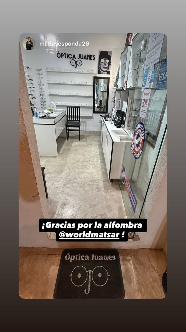 felpudo personalizado con logo optica juanes