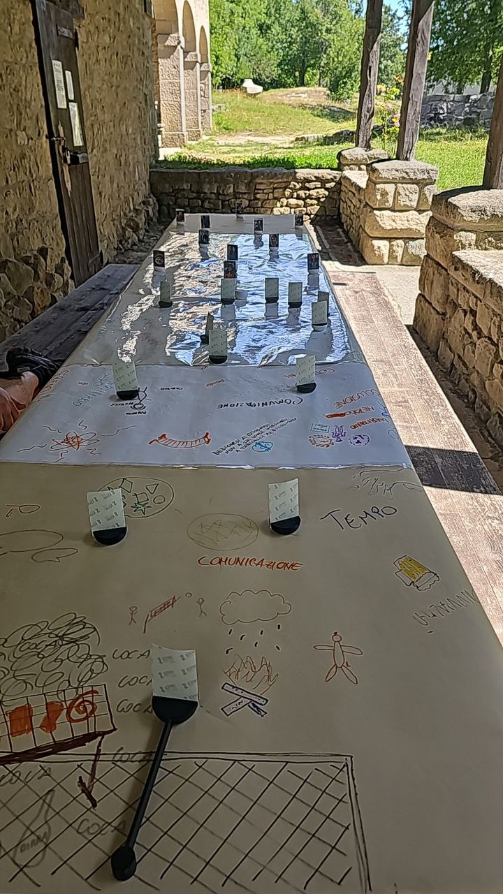 a table with a game on it subbuteo style