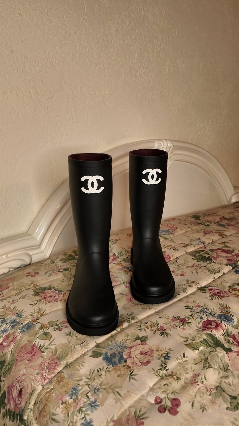 chanel rubber rain boots autumn spring winter