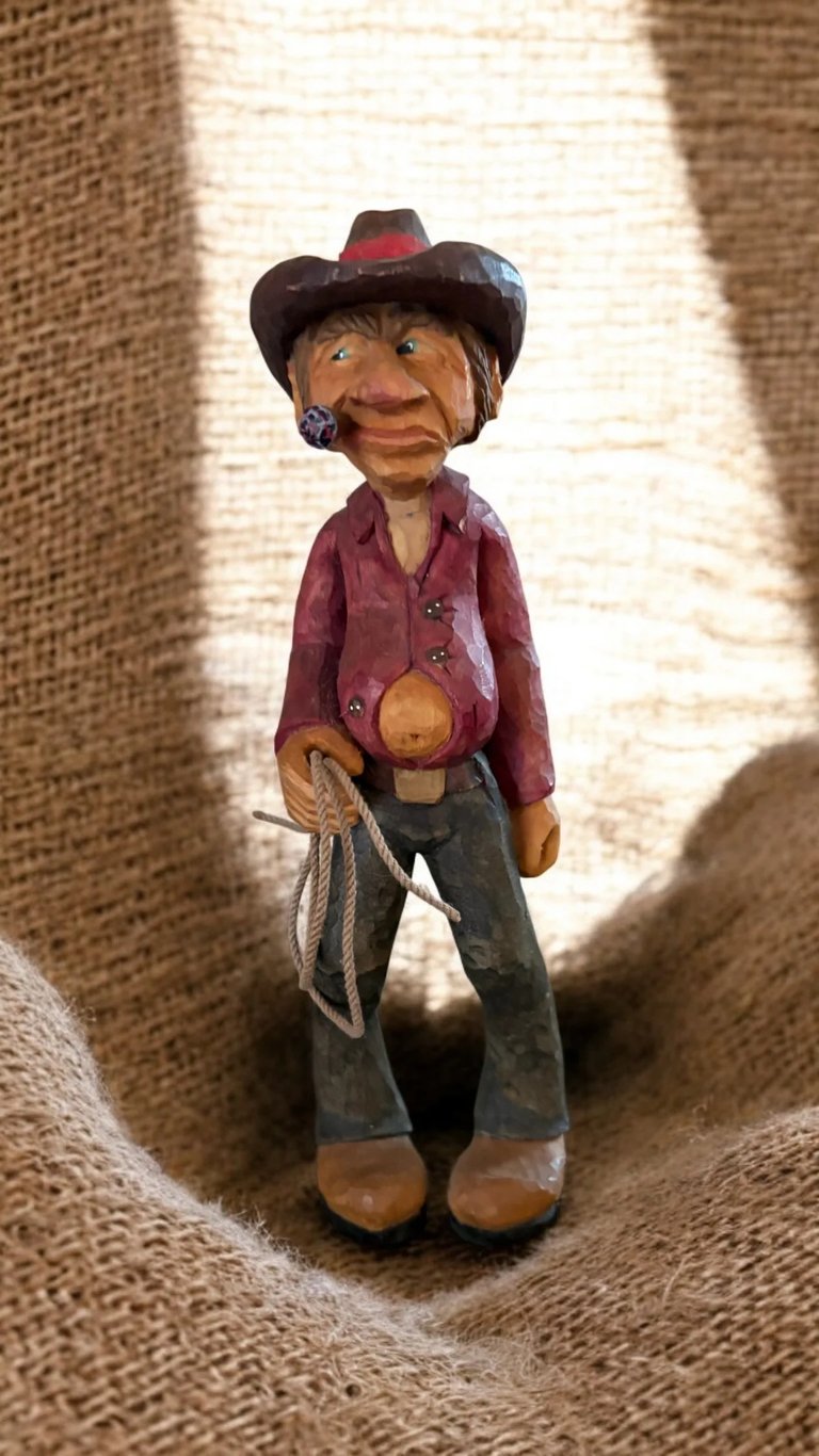 Cow Poke carved by Jim Oehmke