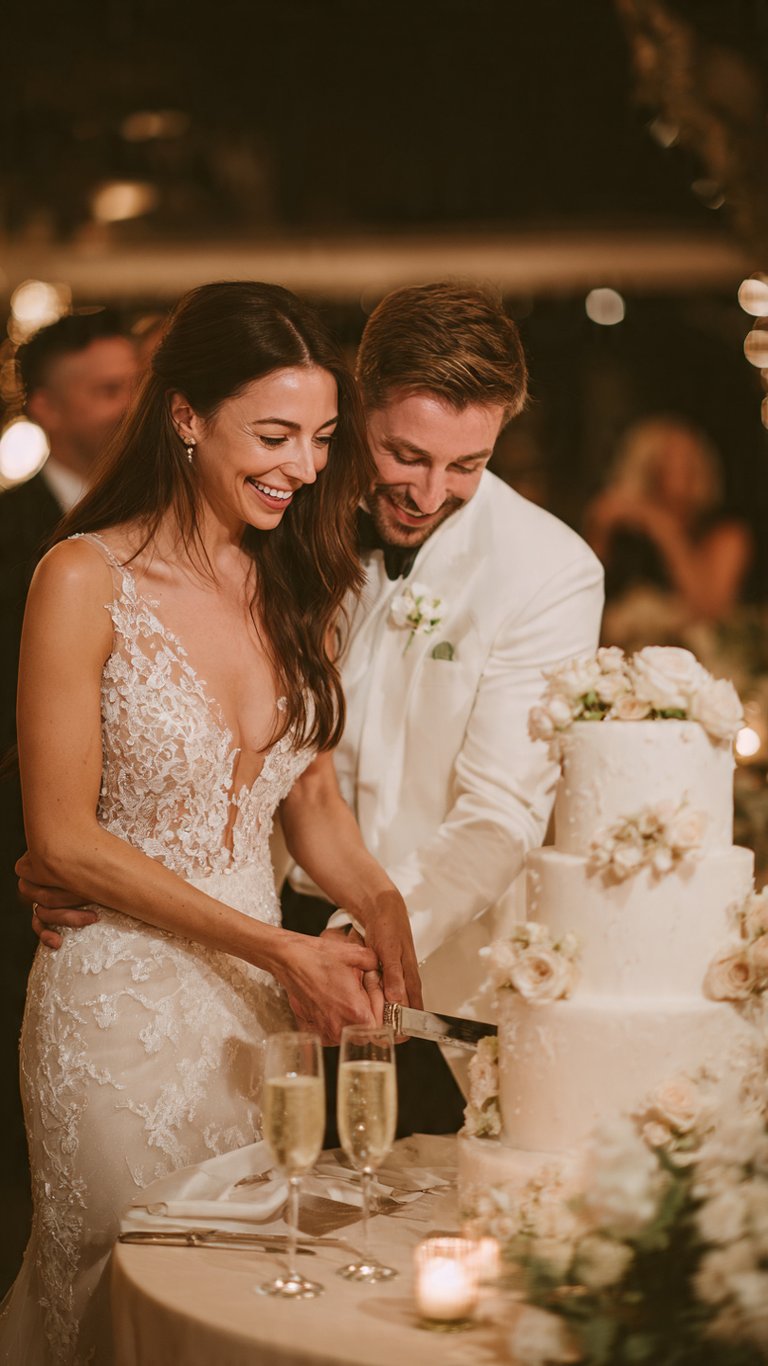 Cake cutting wedding playlist photo