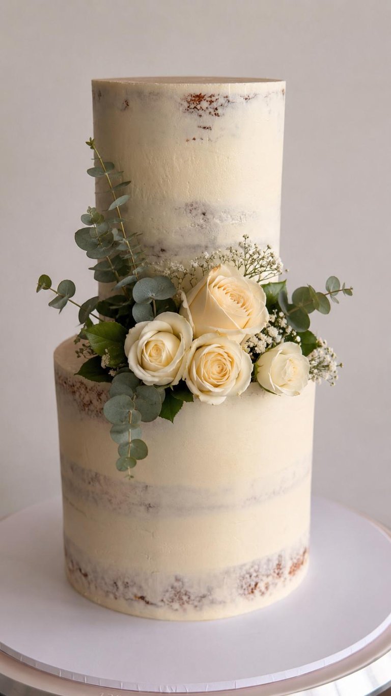 Semi Nude Wedding Cake Gold Coast