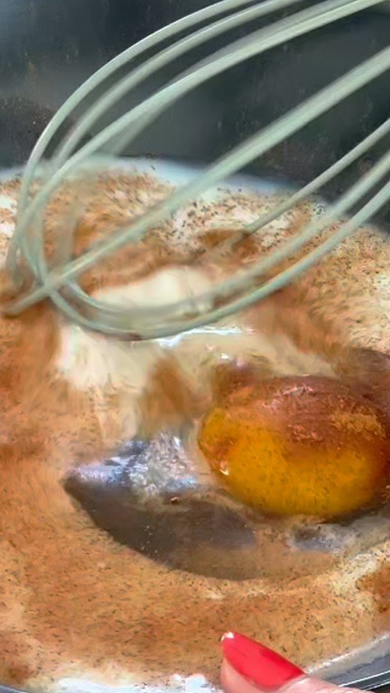Whisk together the Egg, Plant-based Milk and Cinnamon
