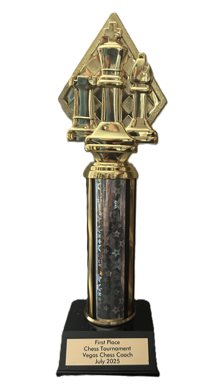 Trophy for First Place of the Chess Tournament at the Henderson Rec Center