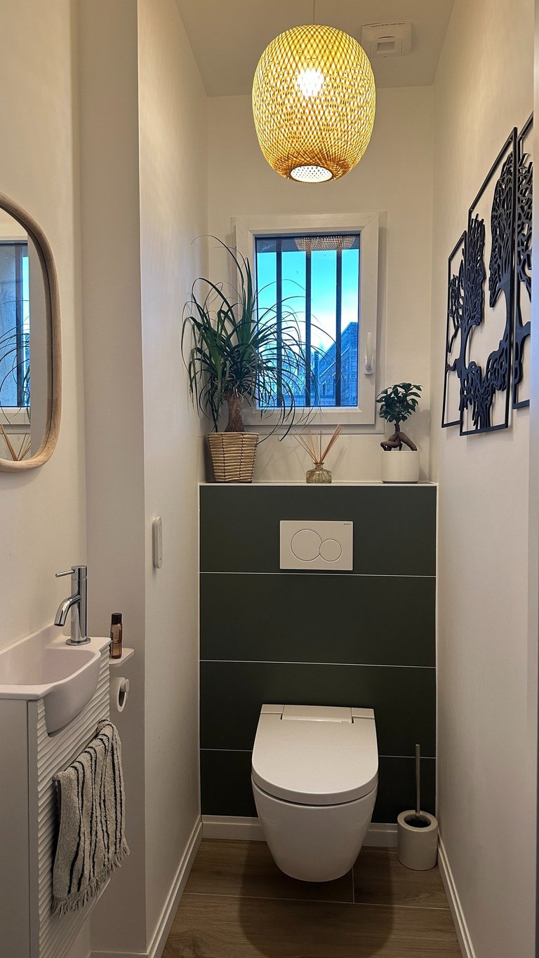 a bathroom with a toilet and a window