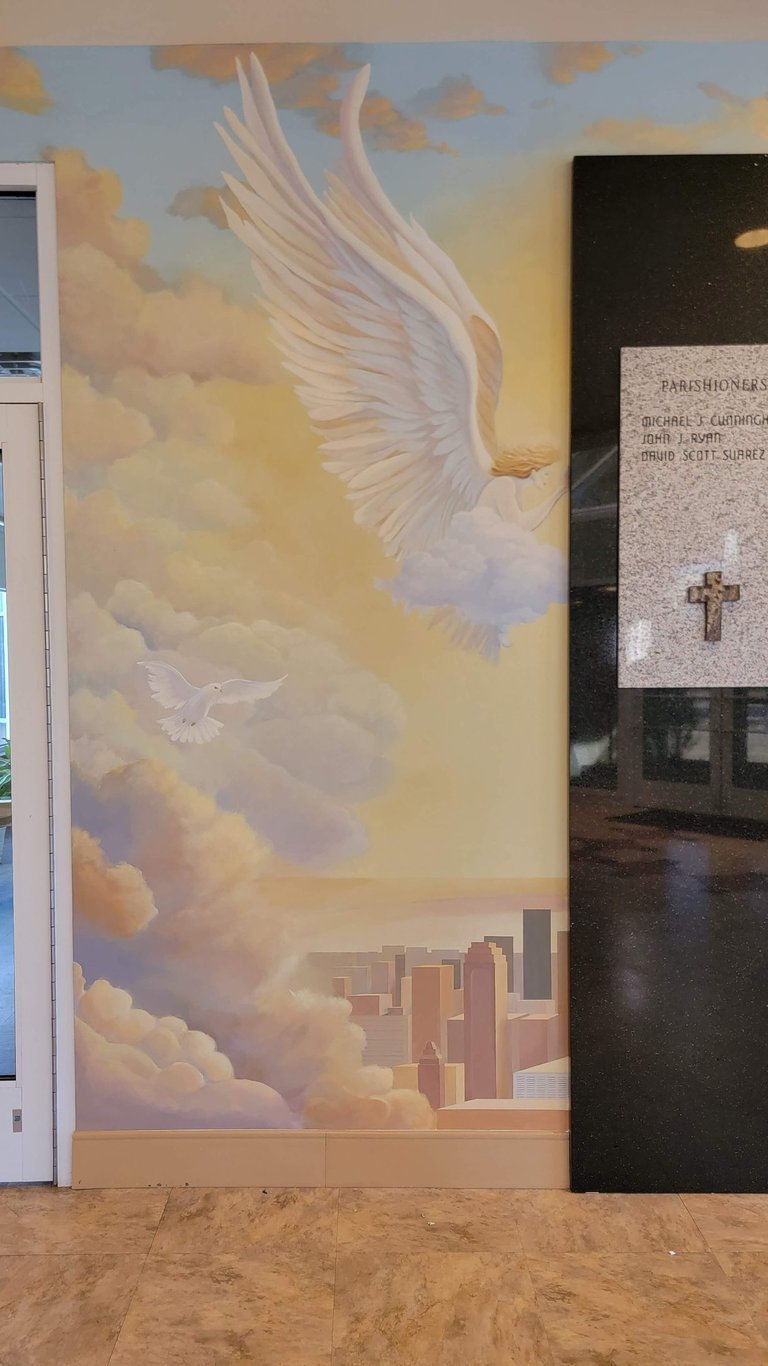 bespoke 9/11 mural by Marcine at Saint David the king church