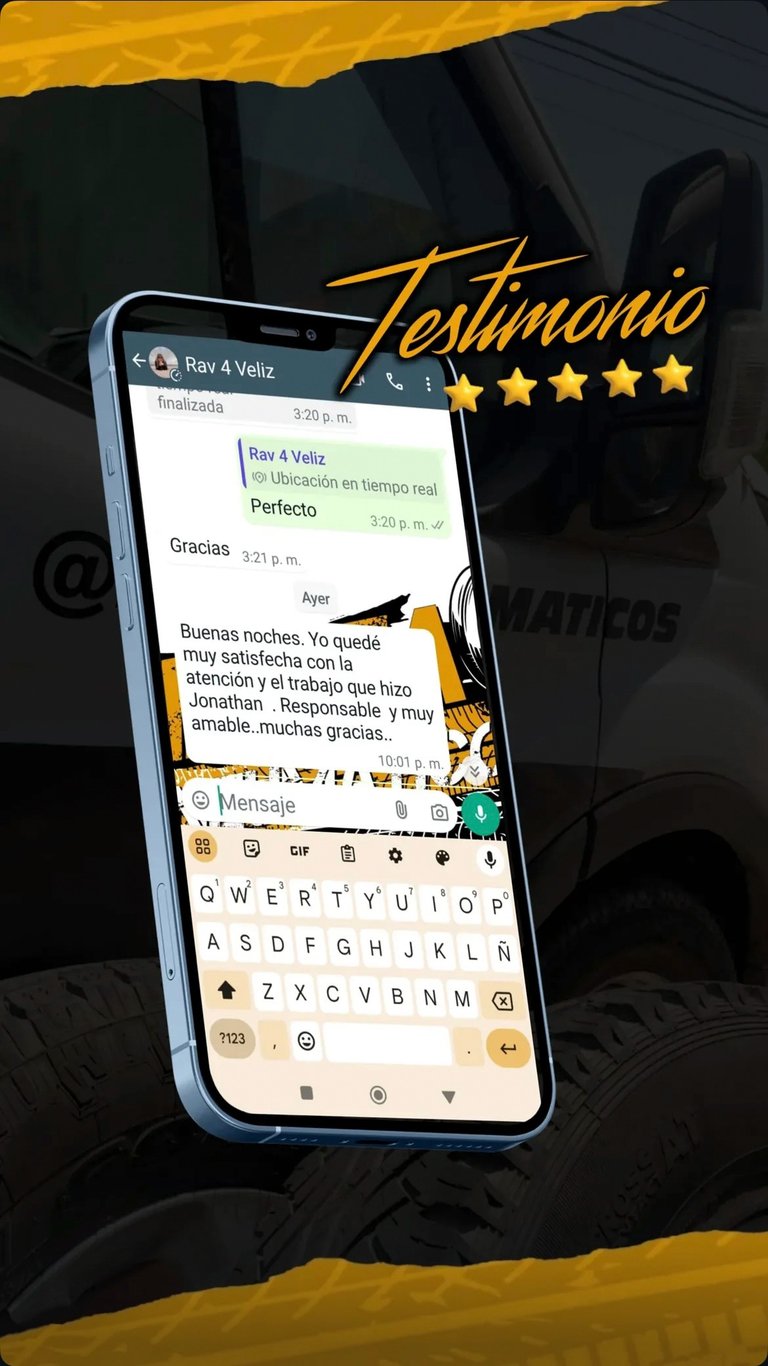 Testimonio 3 de una instalación de neumáticos