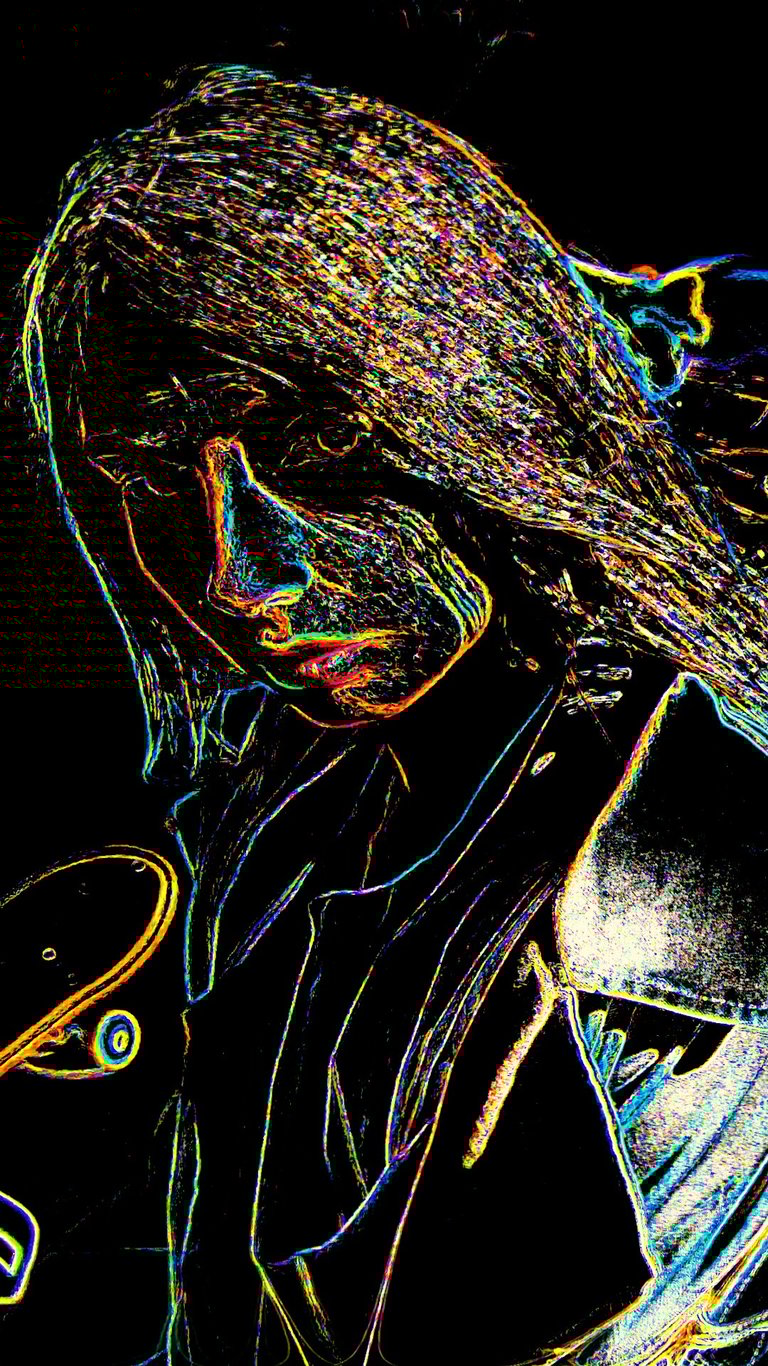 Look vidéo et photo personnalisé néon Galaxy : plan serré, mode de fusion.