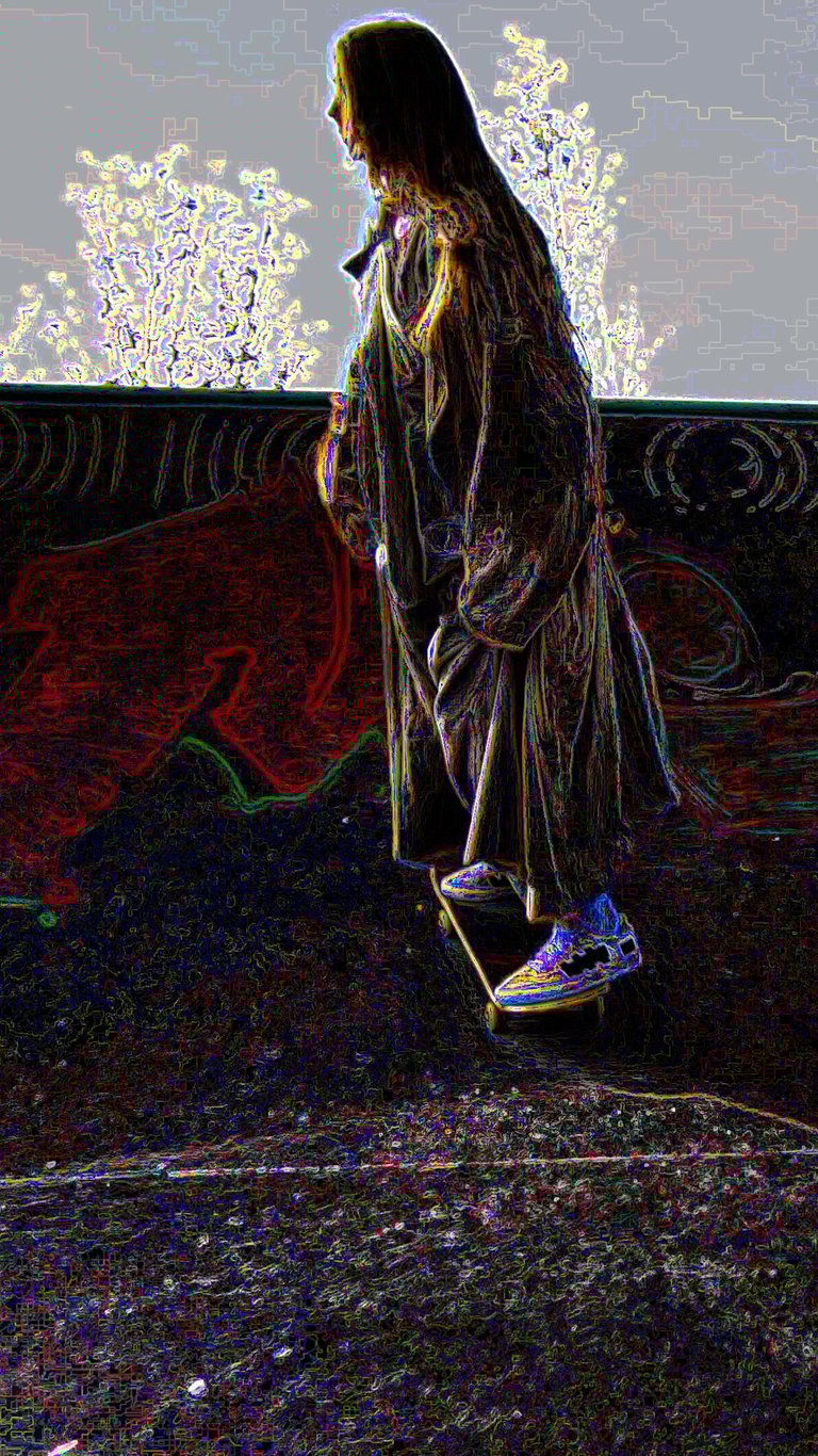 Look vidéo et photo personnalisé nano world : personnage de profil, mode de fusion.