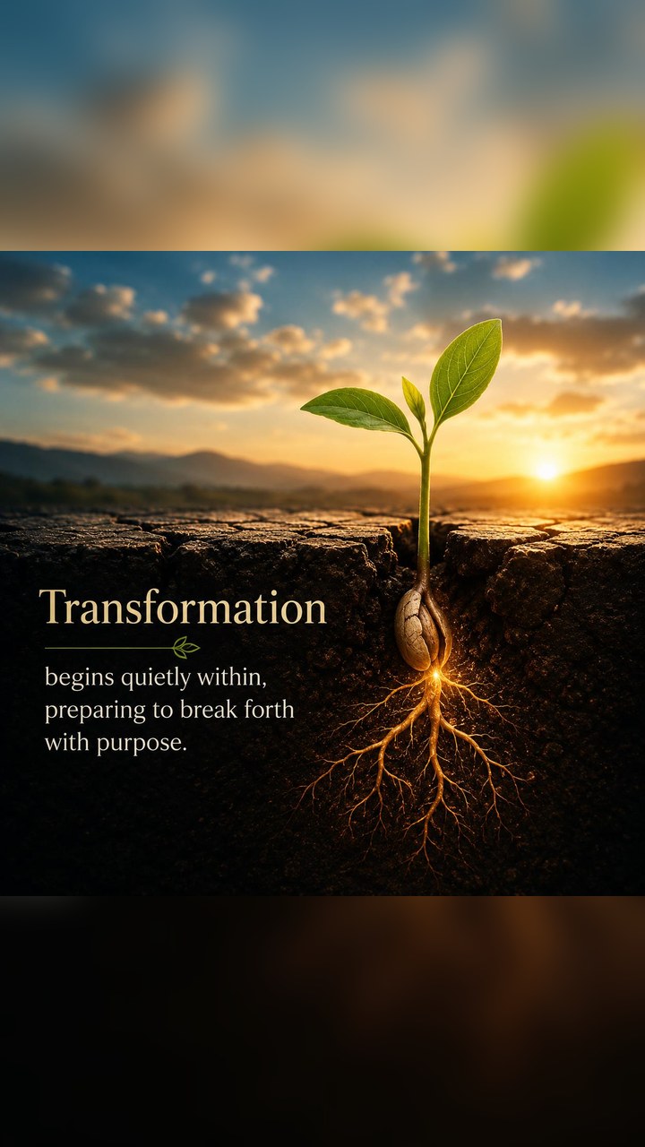 Transformation begins quietly within, preparing to break forth with purpose
