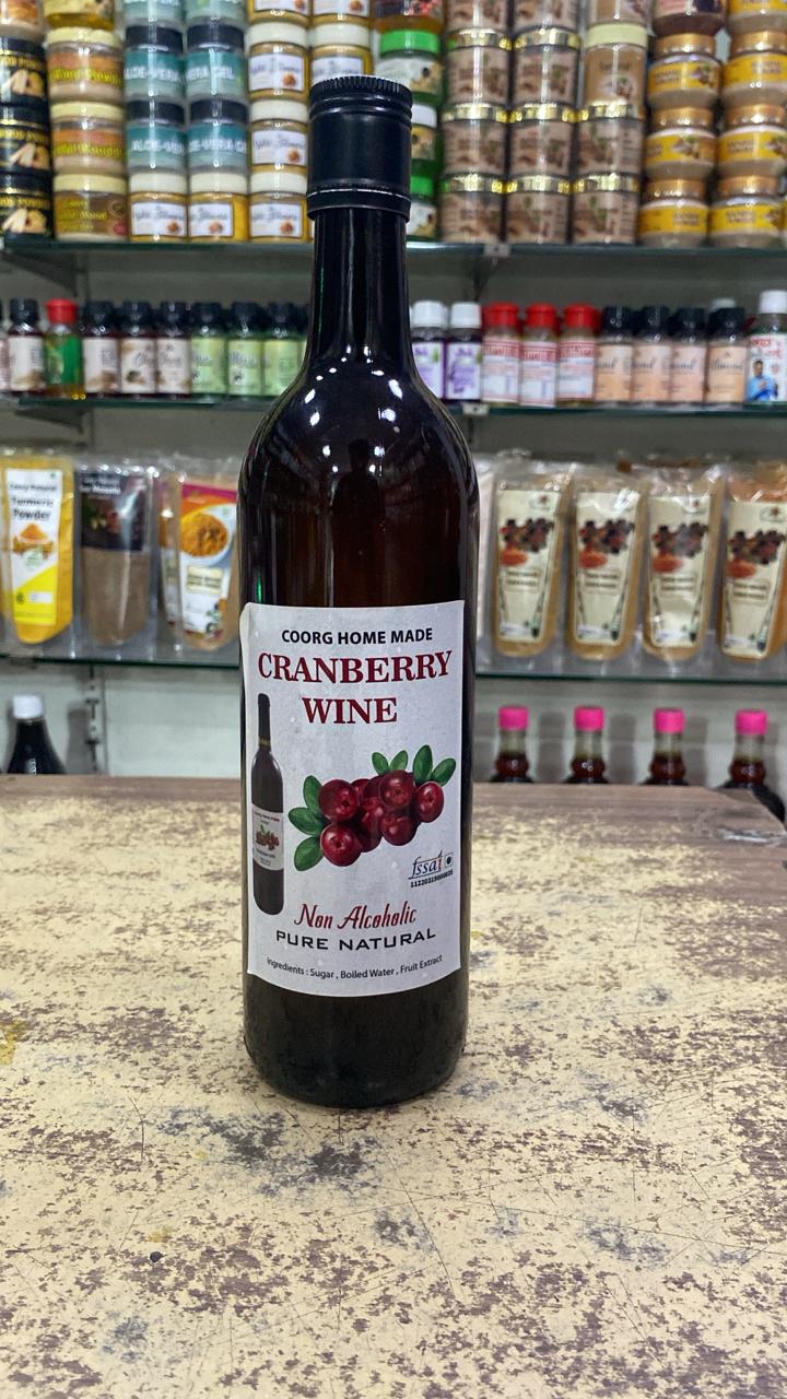 Premium Strawberry Fruit Wine - Locally fermented homemade wine from the hills of Coorg, available