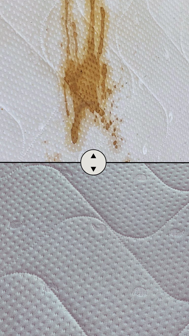 Matratze vor und nach der Reinigung