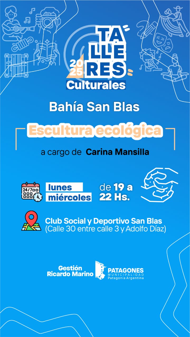 TALLERES CULTURALES DE PATAGONES BRINDÓ EL TALLER PRIMERO EN ESCULTURA RECICLADA  EN BAHIA SA