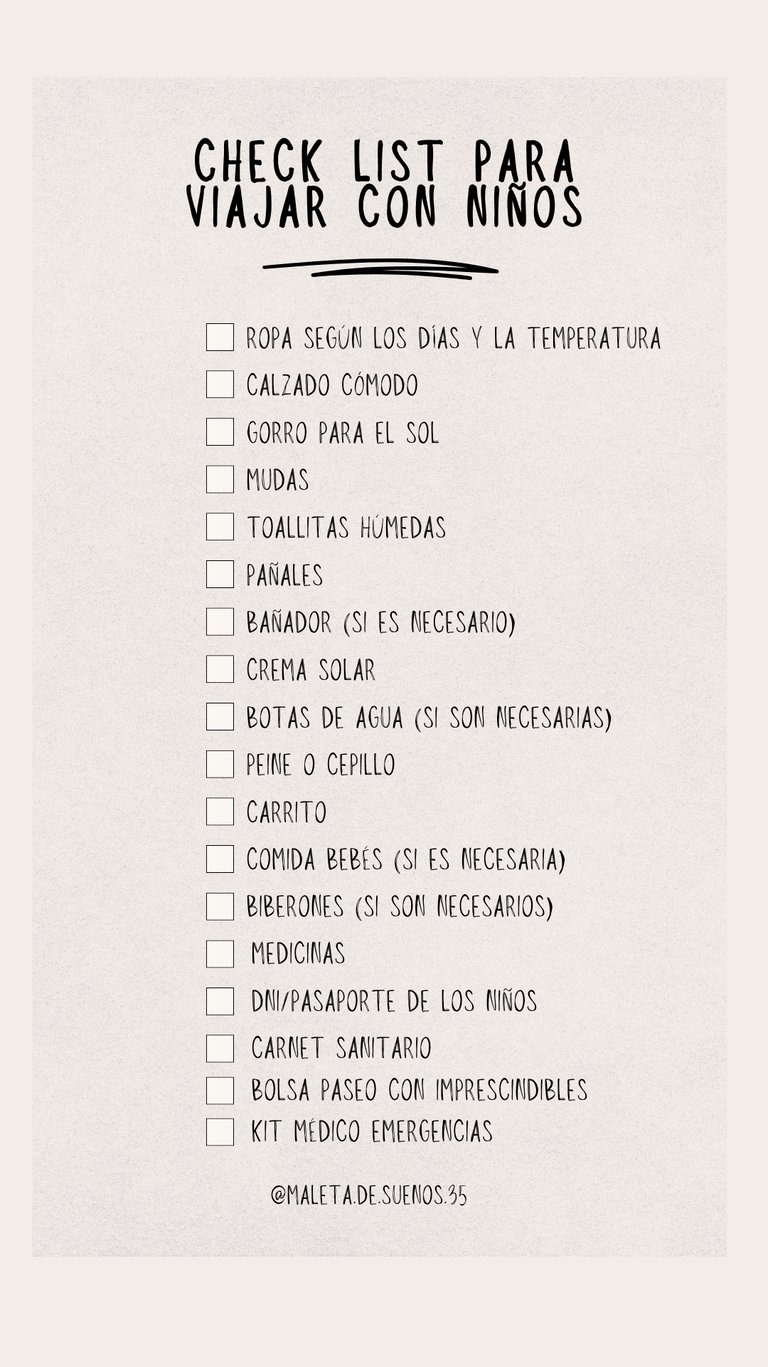 Check List para niños