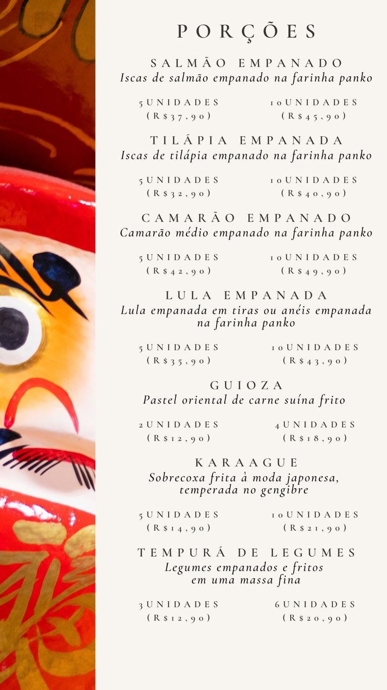 Cardápio Daruma Temaki e Rolls