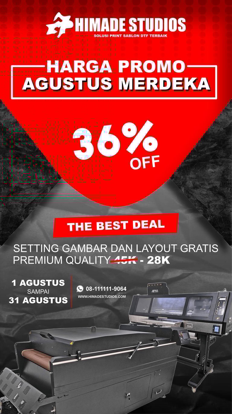 Himade Studios Gelar Promo Besar-Besaran Print Sablon DTF di Bulan Agustus 2025