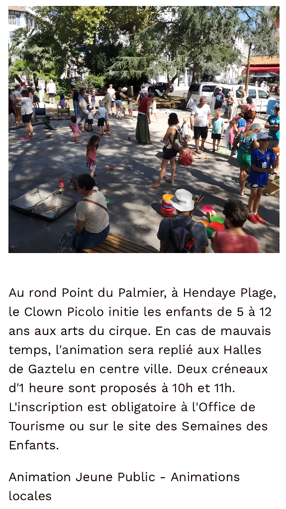 animation cirque hendaye